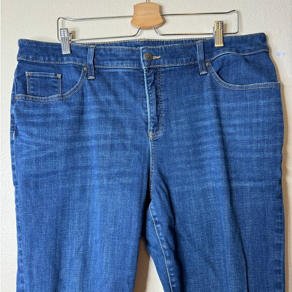 Chico's Plus 16R So Slimming Girlfriend Slim Ankle Dark Blue Jeans - Picture 4 of 8